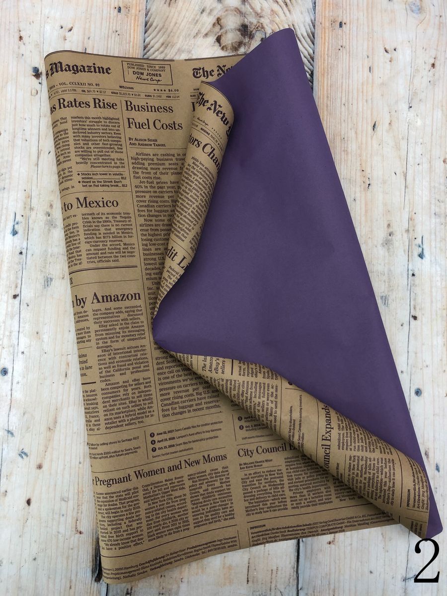 Бумага крафт NEW YORK ДВУХСТОРОН.  Интернет-магазин Feron Flower 