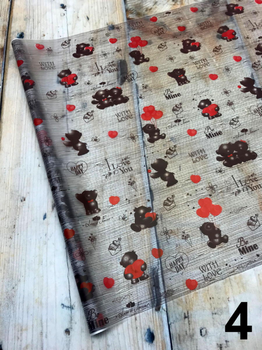 Пленка мат. Мишки 60см 200гр.  Интернет-магазин Feron Flower 