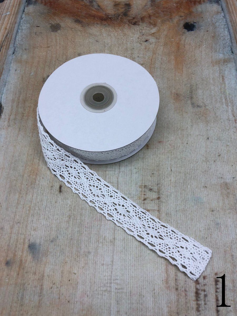 Лента хлопок Кружево 25mm/10y  Интернет-магазин Feron Flower 