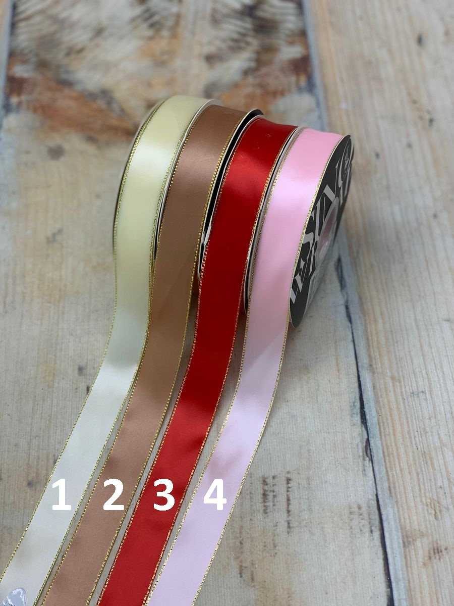 Лента Золотая кайма 25mm/45y  Интернет-магазин Feron Flower 