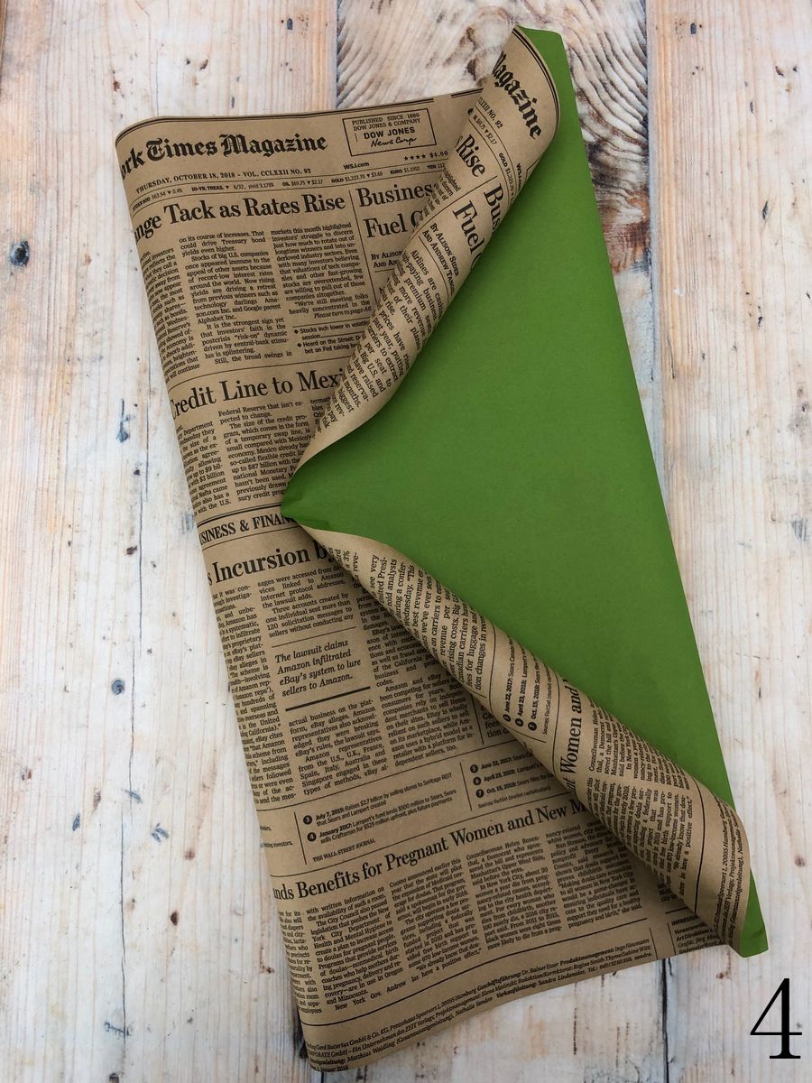 Бумага крафт NEW YORK ДВУХСТОРОН.  Интернет-магазин Feron Flower 